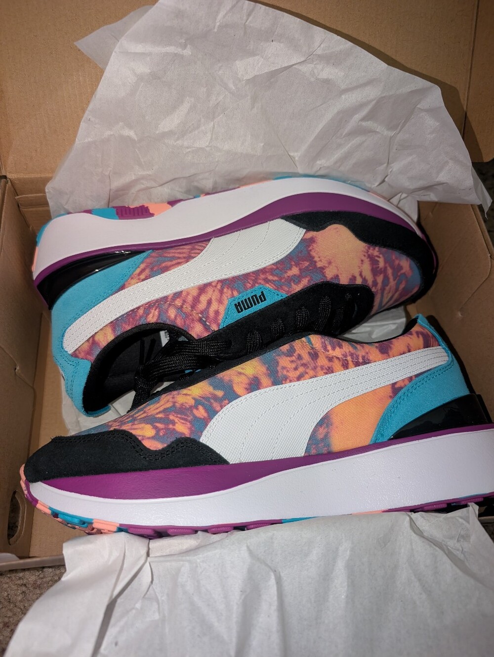 Puma Cruise Rider Tie Dye Women's Sneakers - Blue Pink Purple Multi